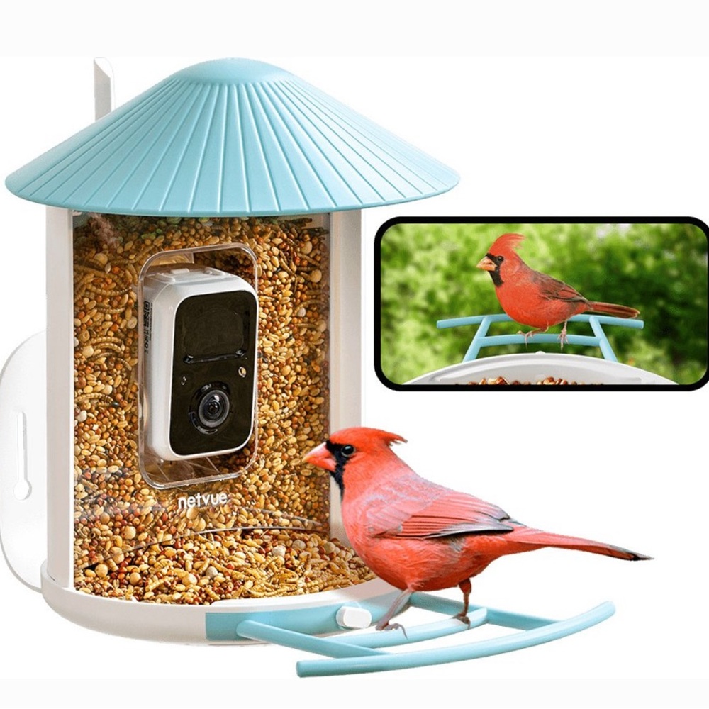 Blue and White Smart Bird Feeder with Camera BIRDFY brand new in box!  Birding